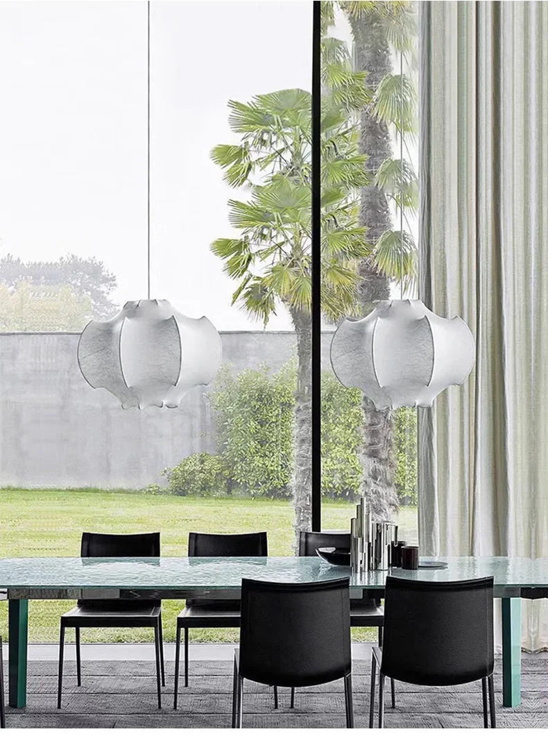 Modern Japanese Wabi Sabi Silk Chandeliers Living Dining Room Bedroom Nordic Home Decor Pendant Lights Indoor Lighting Fixtures.