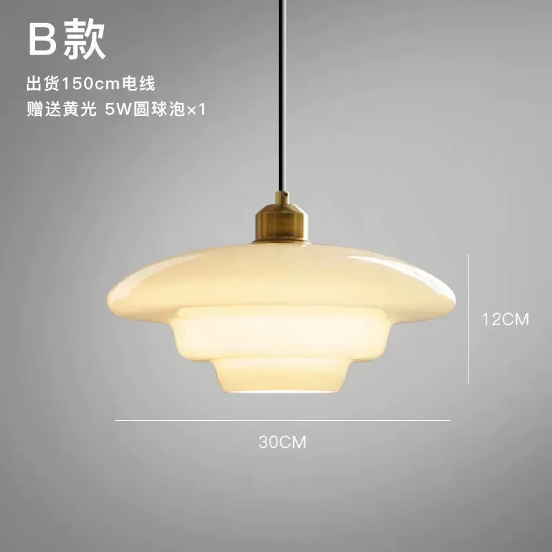 Restaurant Lamp Modern Pendant Lights Nordic Dining Room Kitchen Bar Creative Decor Lighting Fixtures Milk Glass Lampshade E27