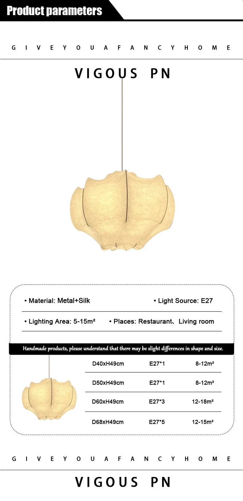 Modern Japanese Wabi Sabi Silk Chandeliers Living Dining Room Bedroom Nordic Home Decor Pendant Lights Indoor Lighting Fixtures.