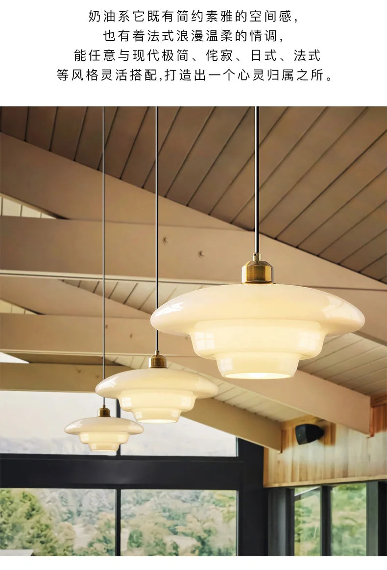Restaurant Lamp Modern Pendant Lights Nordic Dining Room Kitchen Bar Creative Decor Lighting Fixtures Milk Glass Lampshade E27