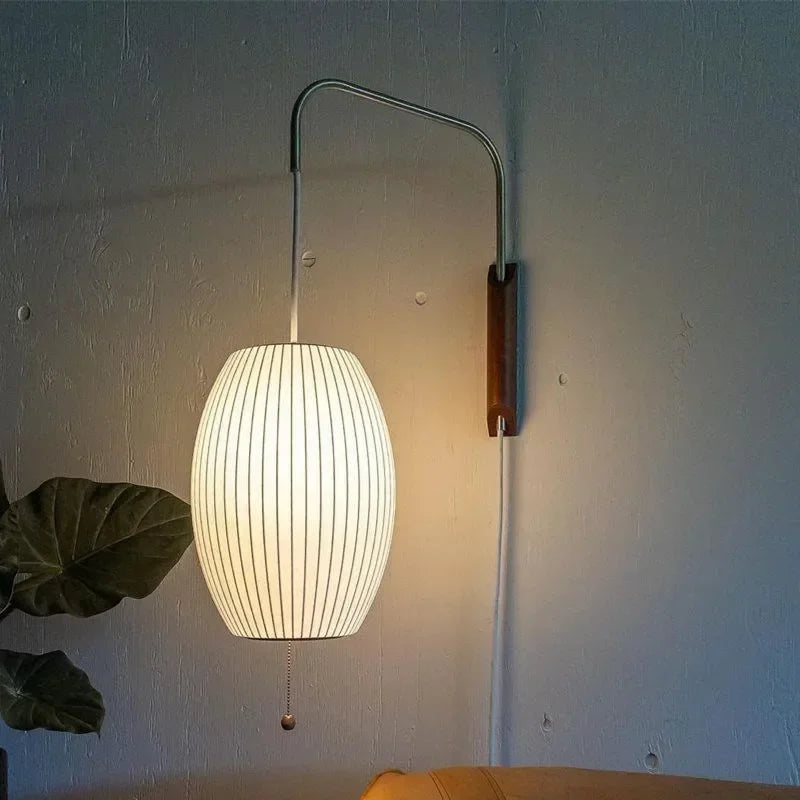 Japan Silk Wall Lamp Living Room Porch Bedside Lamp Restaurant Hotel Shop Wall Decoration Wabi Sabi Bedroom Lamp Mood Light
