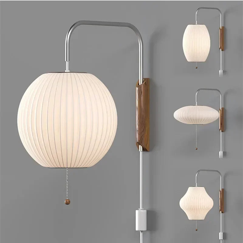 Japan Silk Wall Lamp Living Room Porch Bedside Lamp Restaurant Hotel Shop Wall Decoration Wabi Sabi Bedroom Lamp Mood Light