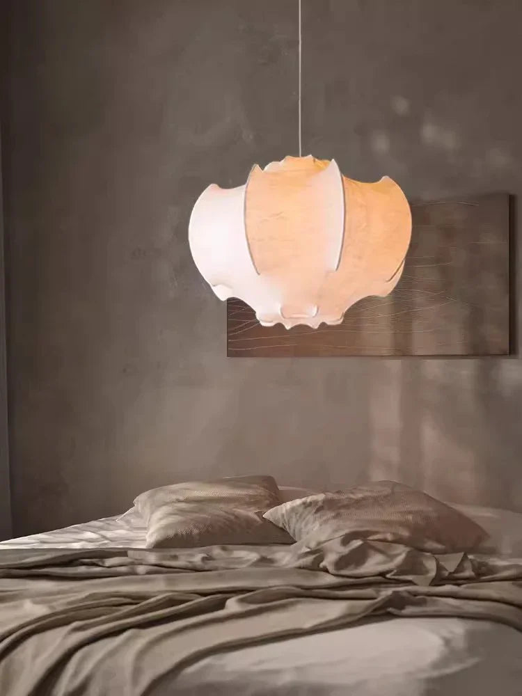 Modern Japanese Wabi Sabi Silk Chandeliers Living Dining Room Bedroom Nordic Home Decor Pendant Lights Indoor Lighting Fixtures.