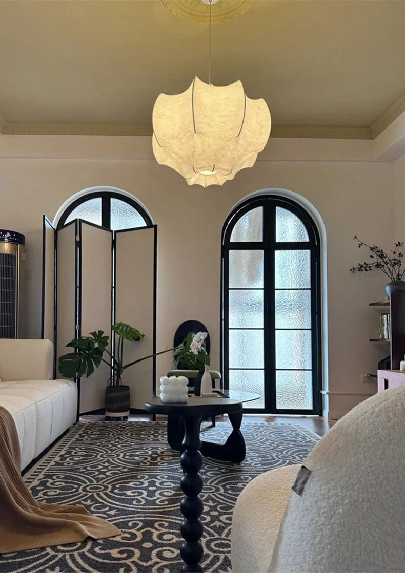 Modern Japanese Wabi Sabi Silk Chandeliers Living Dining Room Bedroom Nordic Home Decor Pendant Lights Indoor Lighting Fixtures.