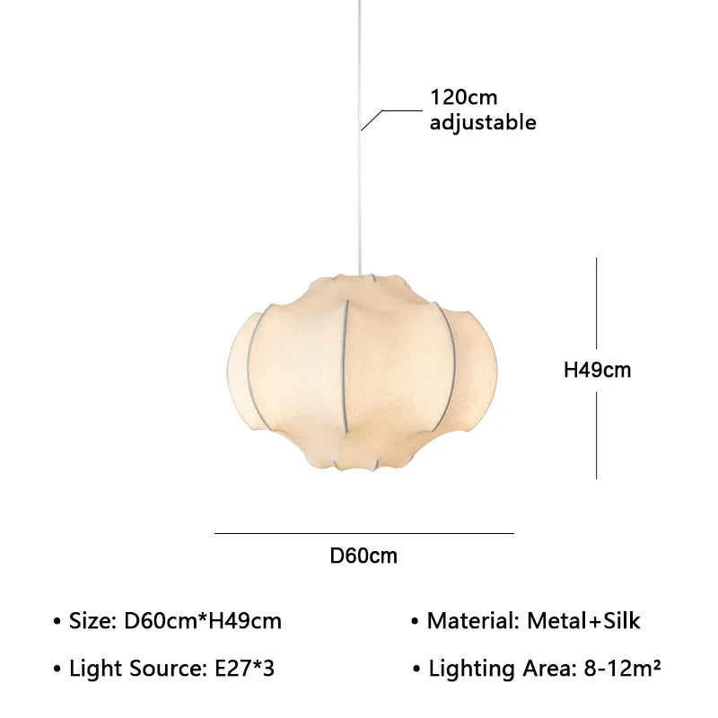 Modern Japanese Wabi Sabi Silk Chandeliers Living Dining Room Bedroom Nordic Home Decor Pendant Lights Indoor Lighting Fixtures.