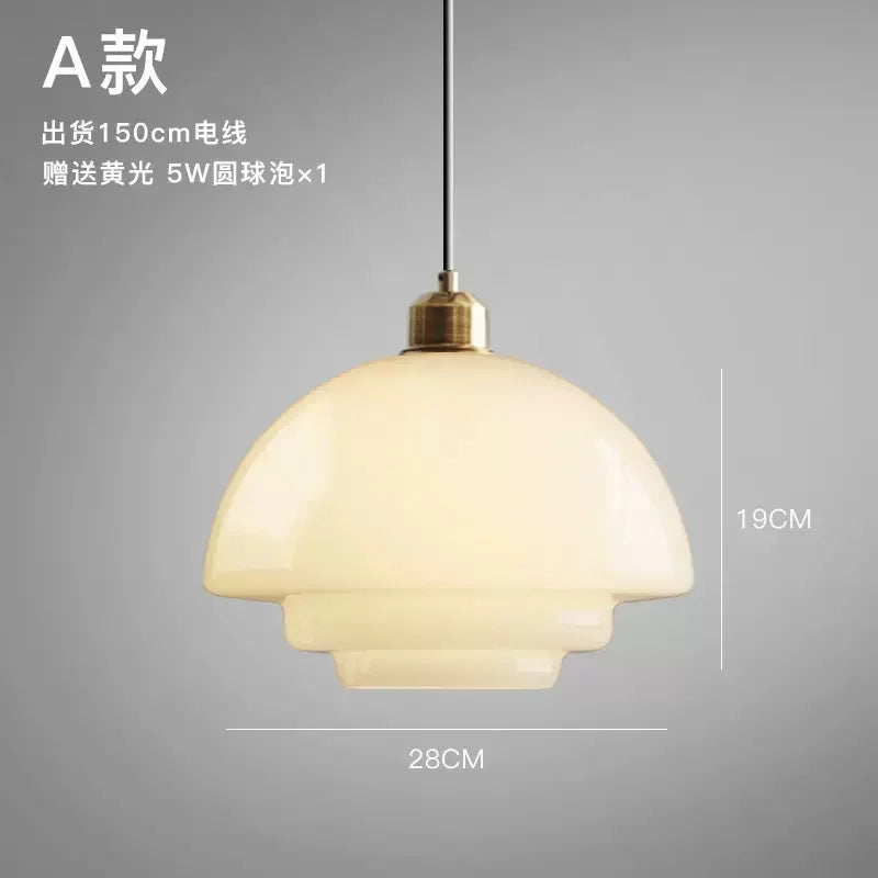 Restaurant Lamp Modern Pendant Lights Nordic Dining Room Kitchen Bar Creative Decor Lighting Fixtures Milk Glass Lampshade E27