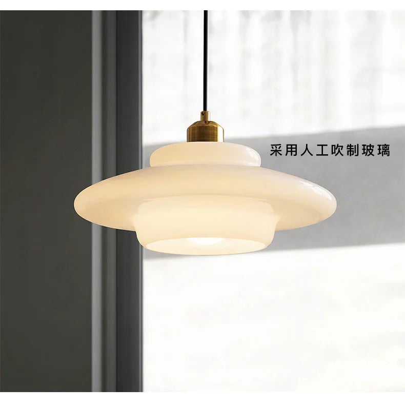 Restaurant Lamp Modern Pendant Lights Nordic Dining Room Kitchen Bar Creative Decor Lighting Fixtures Milk Glass Lampshade E27