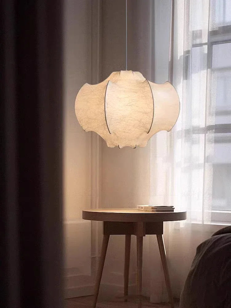 Modern Japanese Wabi Sabi Silk Chandeliers Living Dining Room Bedroom Nordic Home Decor Pendant Lights Indoor Lighting Fixtures.
