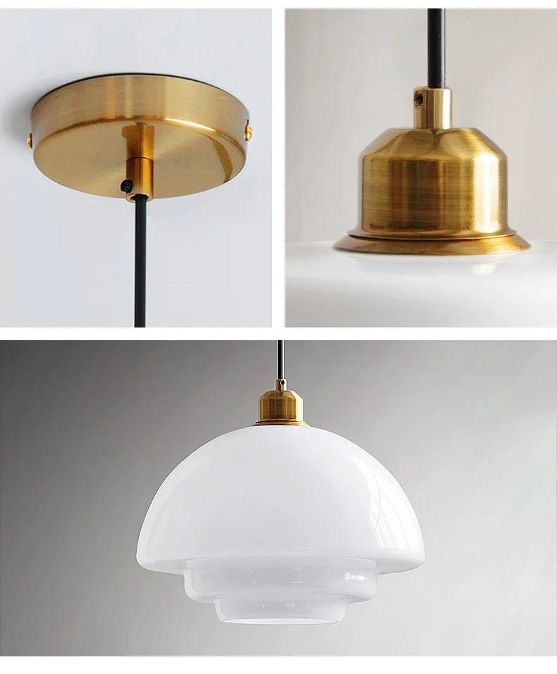 Restaurant Lamp Modern Pendant Lights Nordic Dining Room Kitchen Bar Creative Decor Lighting Fixtures Milk Glass Lampshade E27