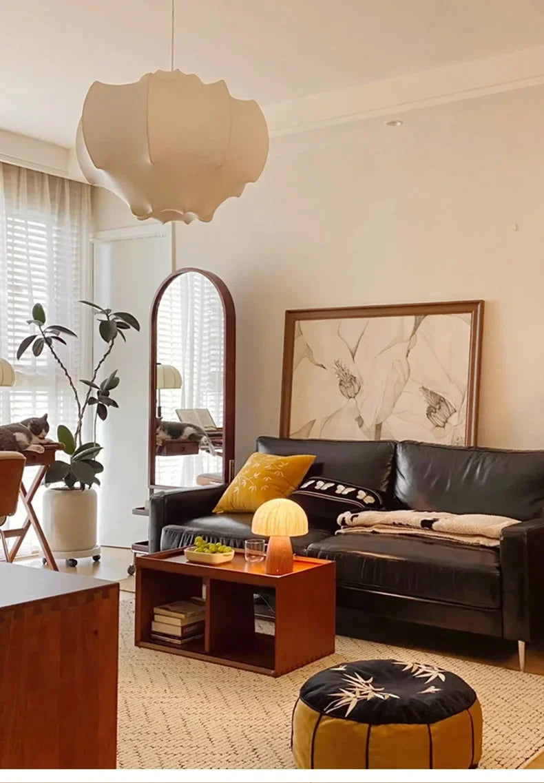 Modern Japanese Wabi Sabi Silk Chandeliers Living Dining Room Bedroom Nordic Home Decor Pendant Lights Indoor Lighting Fixtures.