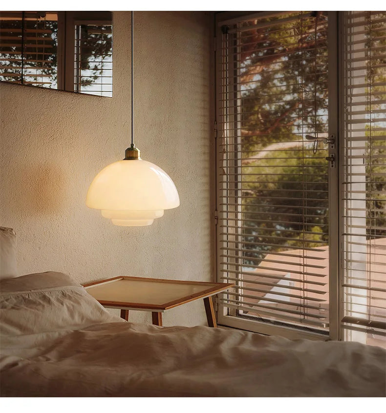 Restaurant Lamp Modern Pendant Lights Nordic Dining Room Kitchen Bar Creative Decor Lighting Fixtures Milk Glass Lampshade E27