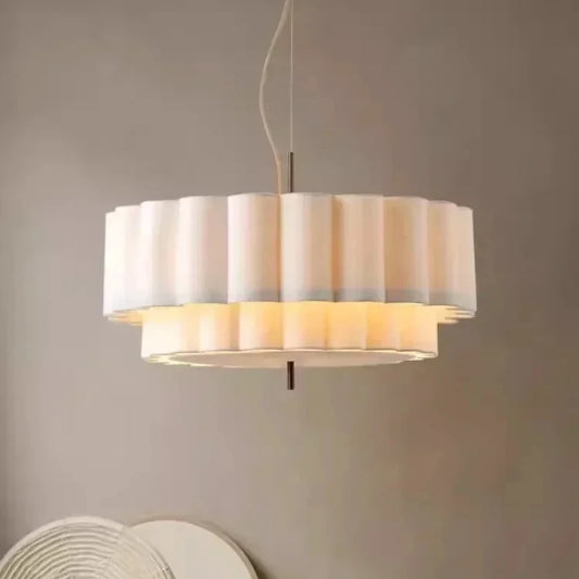 Fabric Wabi Sabi Chandelier Retro tiered drum Pendant Lamp for Bedroom Living room Kitchen Island Bohemia Pendant light