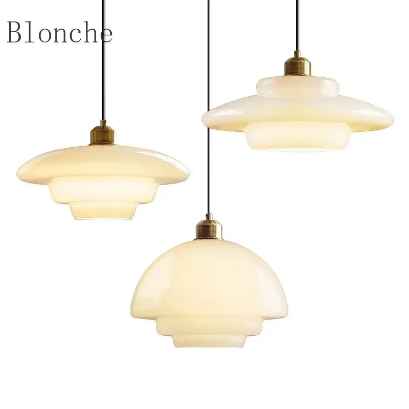 Restaurant Lamp Modern Pendant Lights Nordic Dining Room Kitchen Bar Creative Decor Lighting Fixtures Milk Glass Lampshade E27